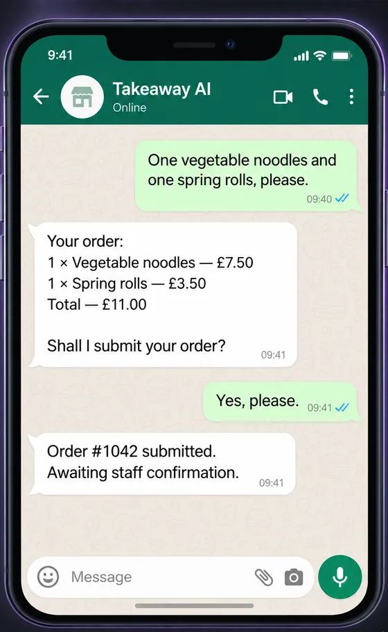 Order placed, right in the chat